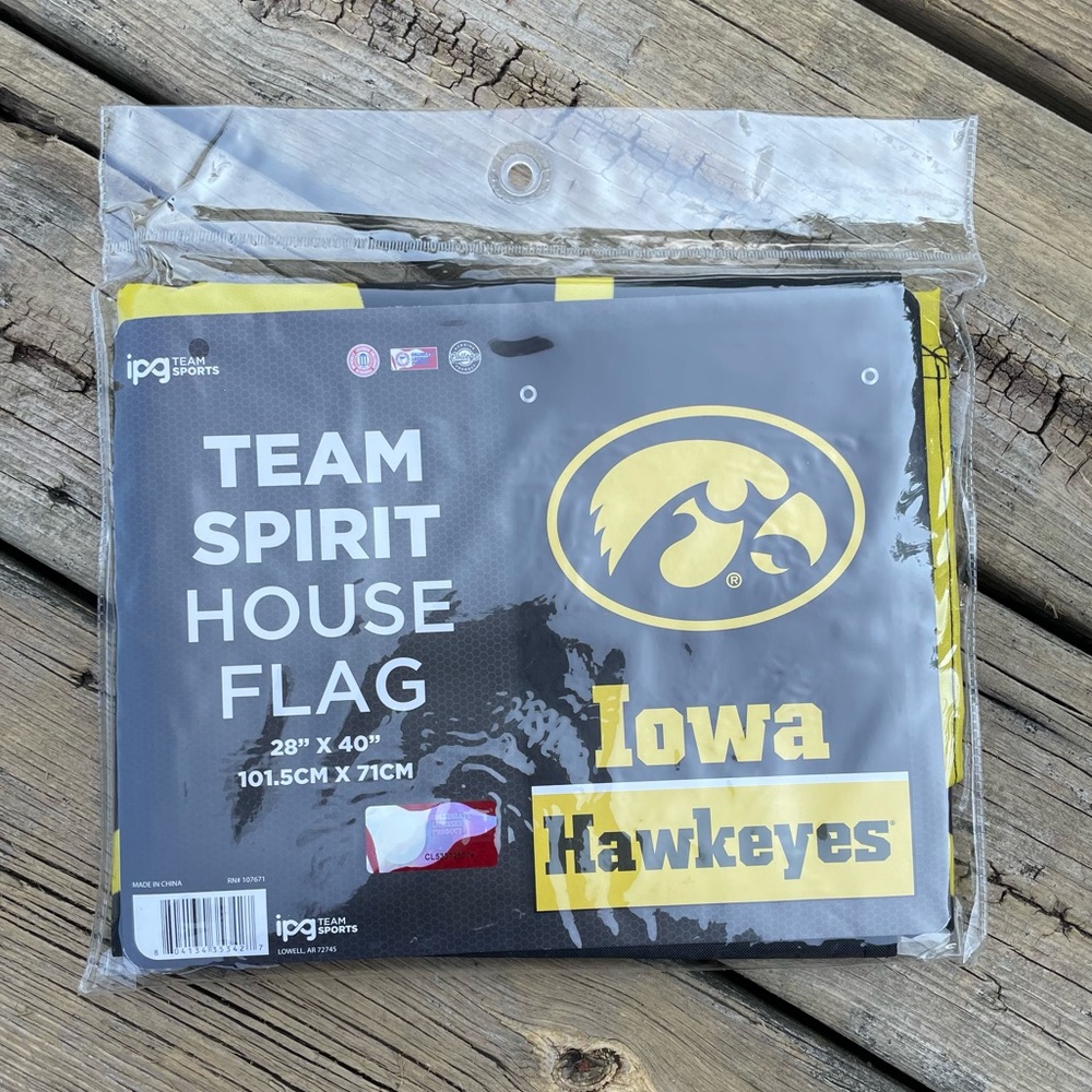 🖤💛 University of Iowa Hawkeyes Team Spirit House Flag 💛🖤